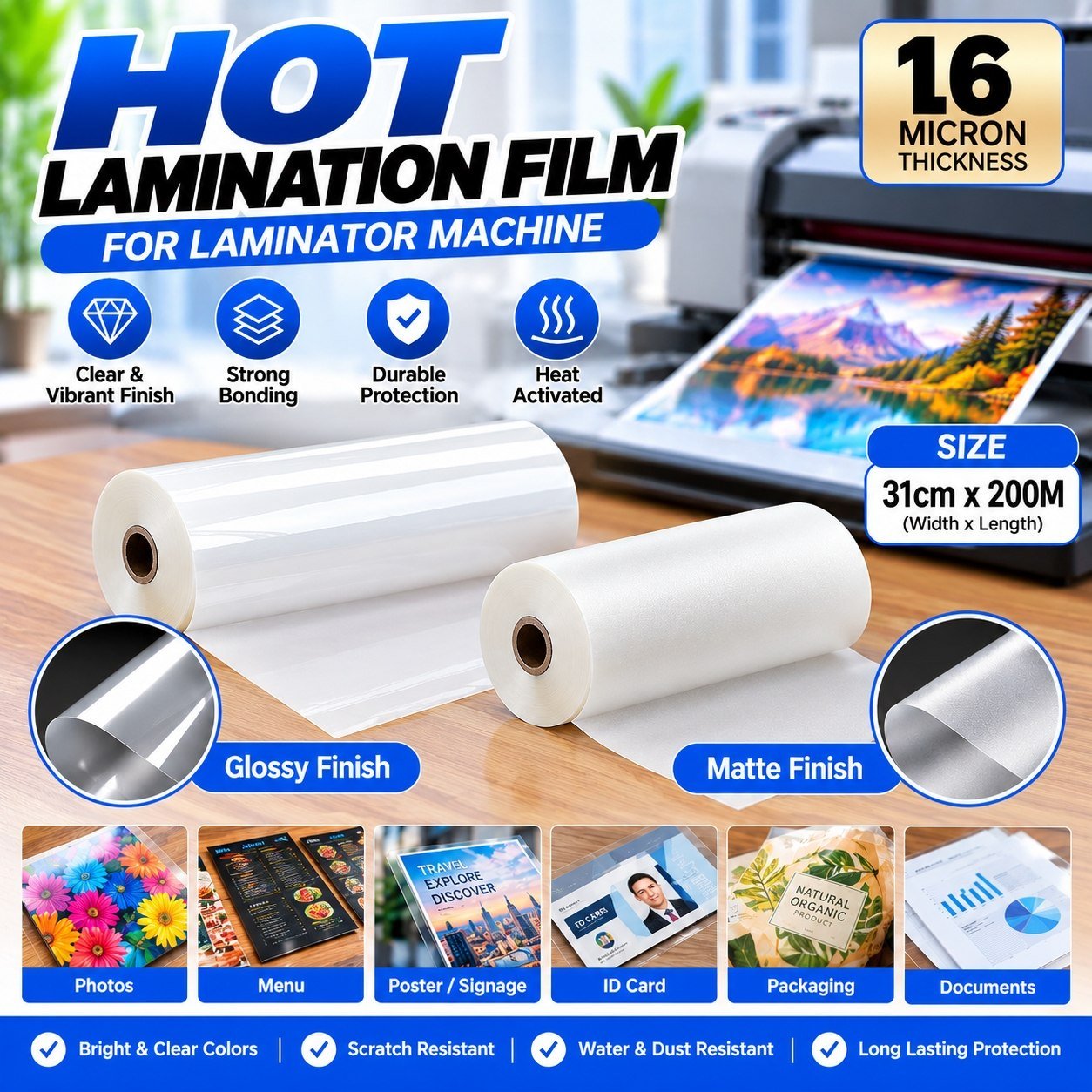 ថង់អ៊ុតកម្តៅ ជាមួយម៉ាសុីនអ៊ុតឡាមីណែតទន់